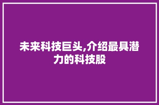 未来科技巨头,介绍最具潜力的科技股 未来科技巨头,介绍最具潜力的科技股