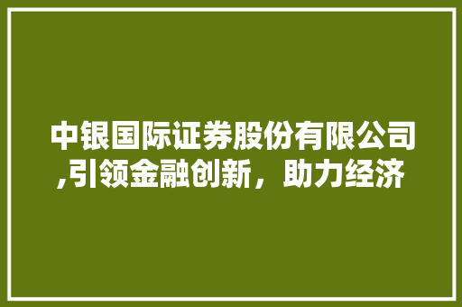 中银国际证券股份有限公司,引领金融创新，助力经济腾飞