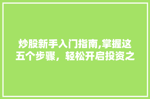 炒股新手入门指南,掌握这五个步骤,轻松开启投资之旅 炒股新手入门指南,掌握这五个步骤,轻松开启投资之旅