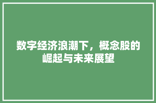 数字经济浪潮下,概念股的崛起与未来展望 数字经济浪潮下,概念股的崛起与未来展望
