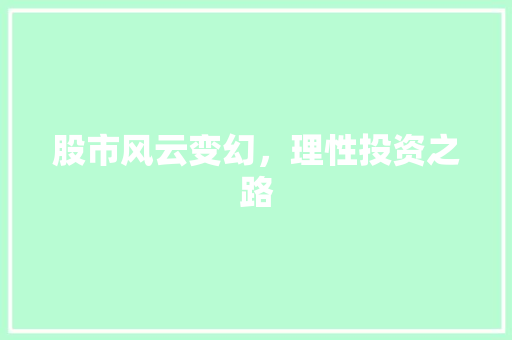 股市风云变幻，理性投资之路
