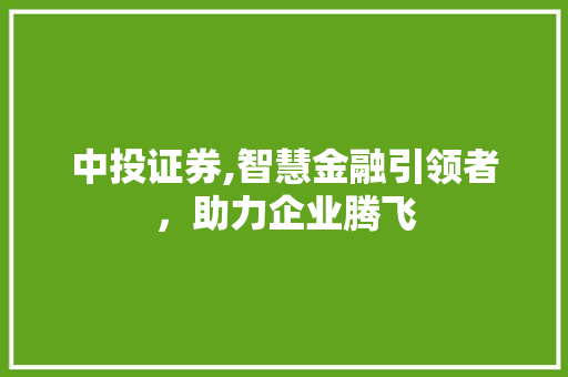 中投证券,智慧金融引领者,助力企业腾飞 中投证券,智慧金融引领者,助力企业腾飞