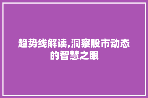 趋势线解读,洞察股市动态的智慧之眼 趋势线解读,洞察股市动态的智慧之眼