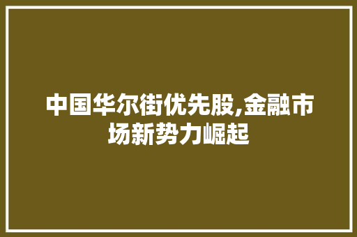 中国华尔街优先股,金融市场新势力崛起 中国华尔街优先股,金融市场新势力崛起
