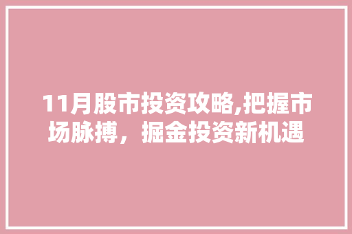 11月股市投资攻略,把握市场脉搏,掘金投资新机遇 11月股市投资攻略,把握市场脉搏,掘金投资新机遇