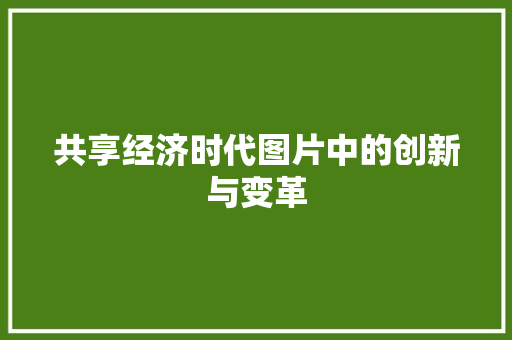 共享经济时代图片中的创新与变革 共享经济时代图片中的创新与变革