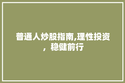 普通人炒股指南,理性投资,稳健前行 普通人炒股指南,理性投资,稳健前行