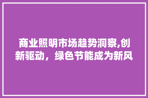 商业照明市场趋势洞察,创新驱动,绿色节能成为新风向_商业照明市场趋势研究 商业照明市场趋势洞察,创新驱动,绿色节能成为新风向_商业照明市场趋势研究