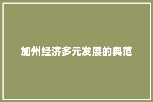 加州经济多元发展的典范 加州经济多元发展的典范