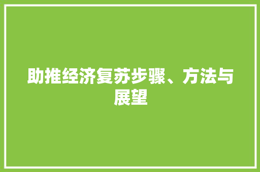 助推经济复苏步骤、方法与展望 助推经济复苏步骤、方法与展望