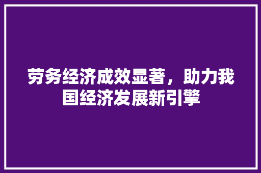 劳务经济成效显著,助力我国经济发展新引擎 劳务经济成效显著,助力我国经济发展新引擎
