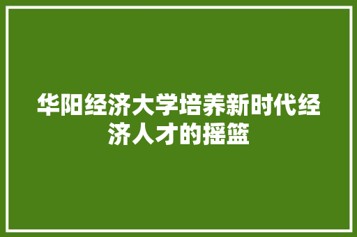 华阳经济大学培养新时代经济人才的摇篮 华阳经济大学培养新时代经济人才的摇篮