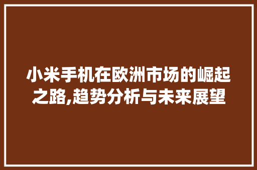 小米手机在欧洲市场的崛起之路,趋势分析与未来展望_小米手机欧洲市场趋势研究 小米手机在欧洲市场的崛起之路,趋势分析与未来展望_小米手机欧洲市场趋势研究