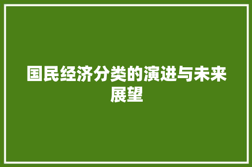 国民经济分类的演进与未来展望 国民经济分类的演进与未来展望