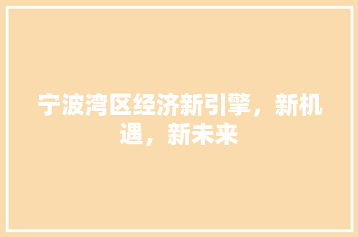 宁波湾区经济新引擎,新机遇,新未来 宁波湾区经济新引擎,新机遇,新未来