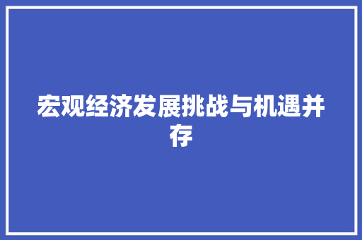 宏观经济发展挑战与机遇并存 宏观经济发展挑战与机遇并存