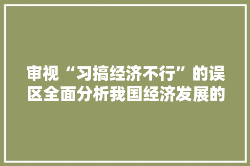 审视“习搞经济不行”的误区全面分析我国经济发展的成就与未来展望 审视“习搞经济不行”的误区全面分析我国经济发展的成就与未来展望